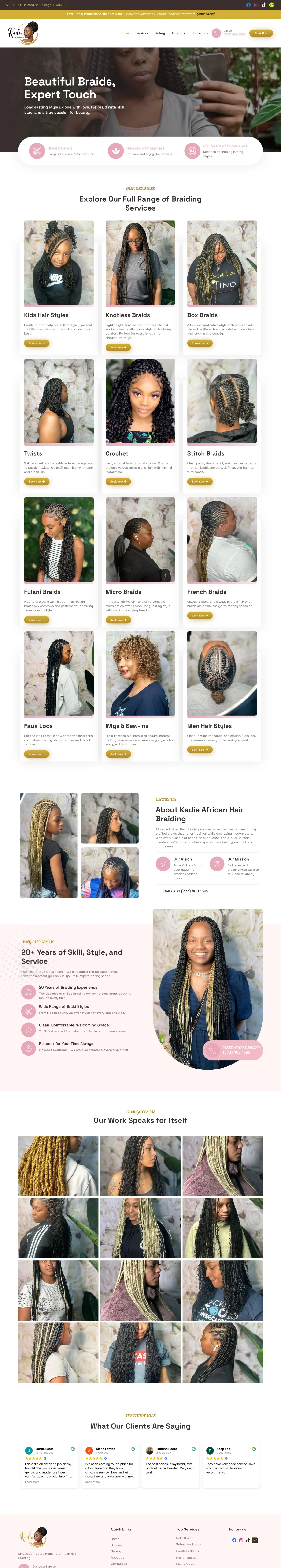 Kadie African Hair Braiding — full page